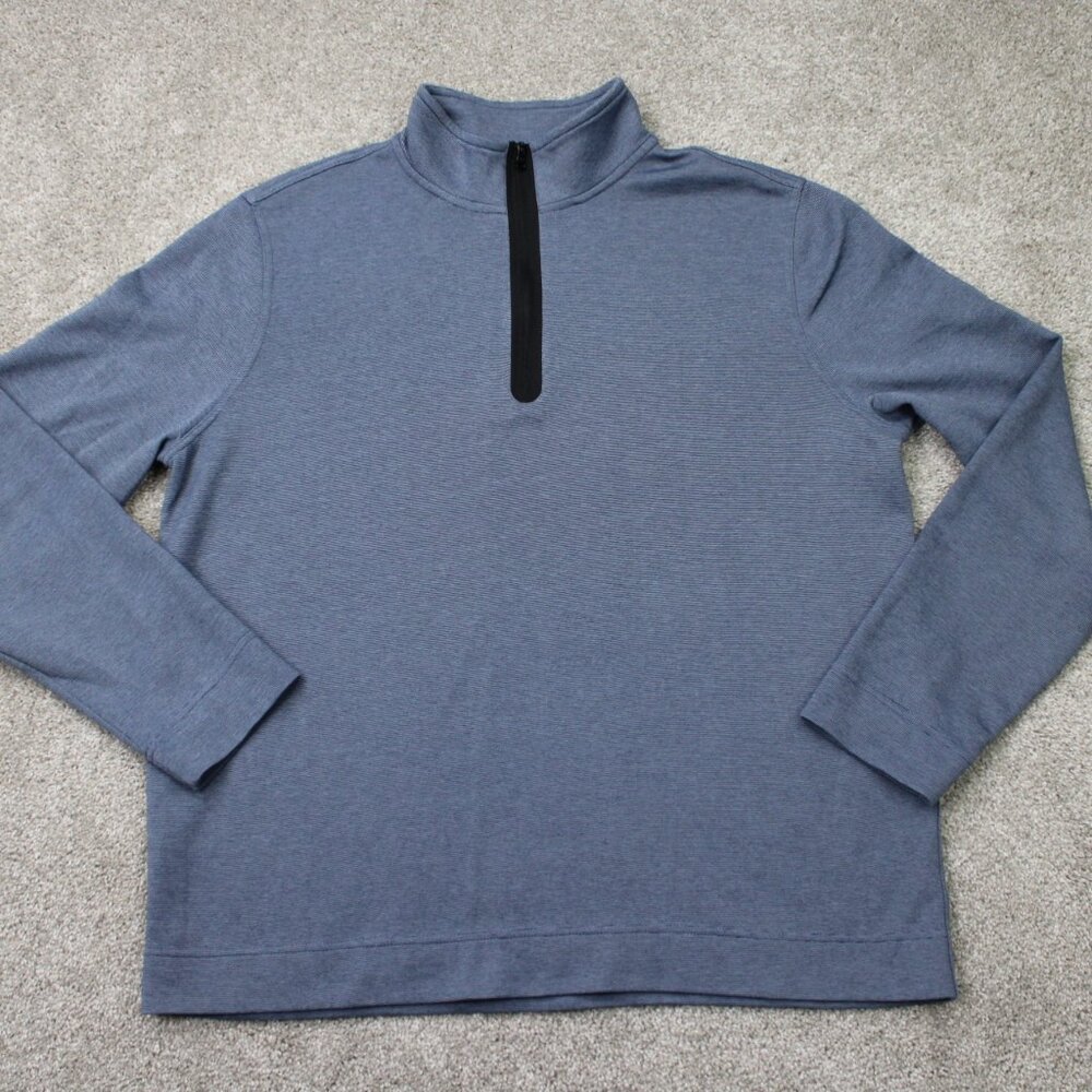 Banana Republic Sweatshirt Mens XL Blue 1/4 Zip Cotton/Polyester Blend‎ Pullover